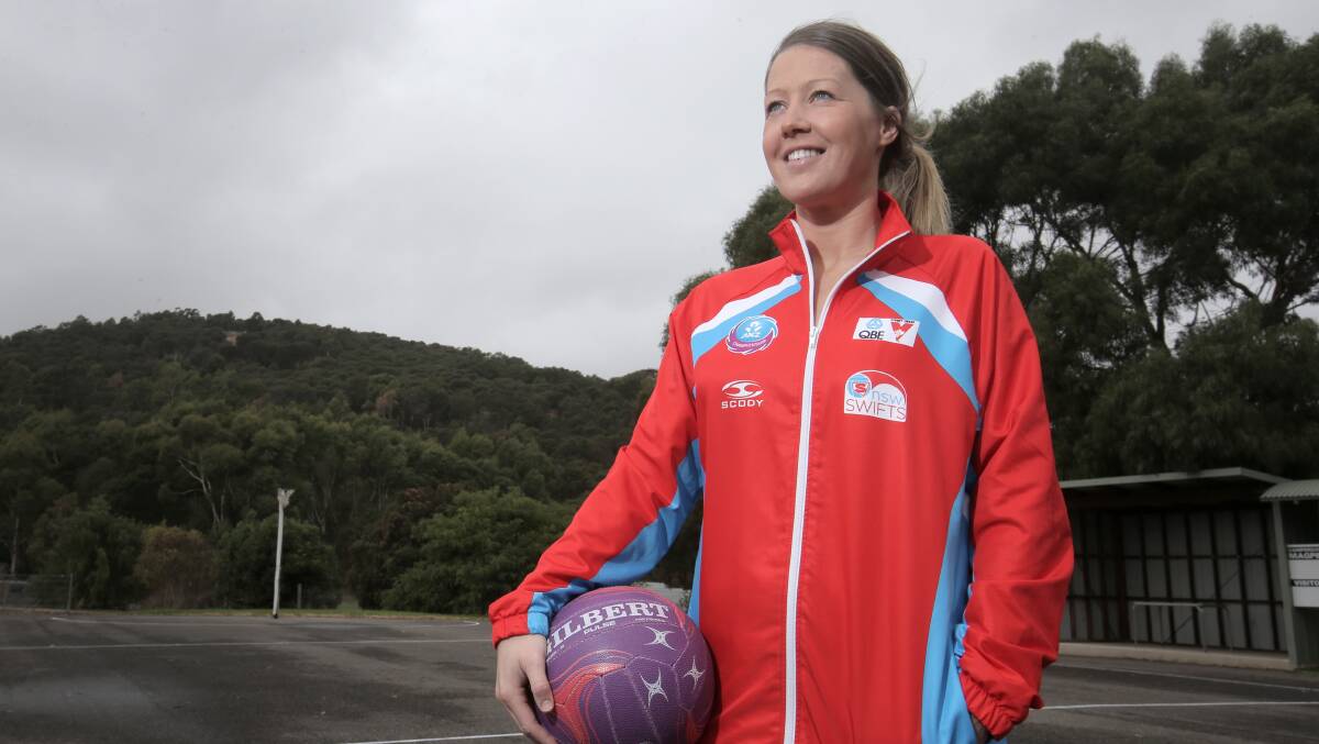 Pictured - Ex Camperdown netballer Sarah Wall has been offered a contract for the 2014 season to play with the NSW Swifts, in the Trans Tasman Netball Cup. Picture: ROB GUNSTONE