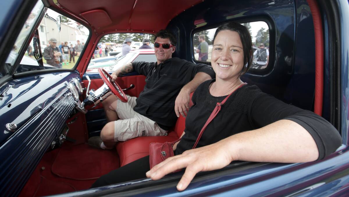 Daniel and Emma Sellens, from Framlingham, in their 1952 Chevrolet pick-up, a two year project.