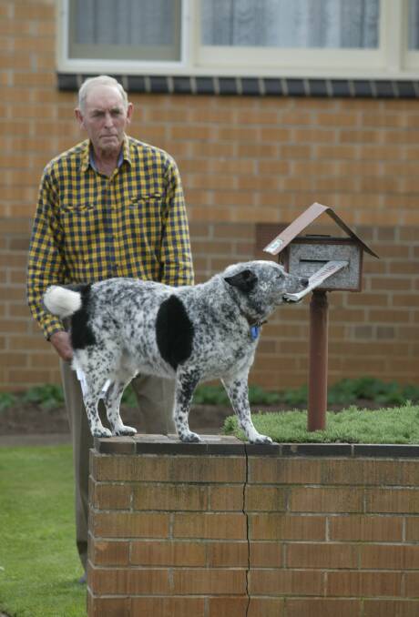 Alan Owen with his faithful dog Meg who likes to collect the mail and paper.