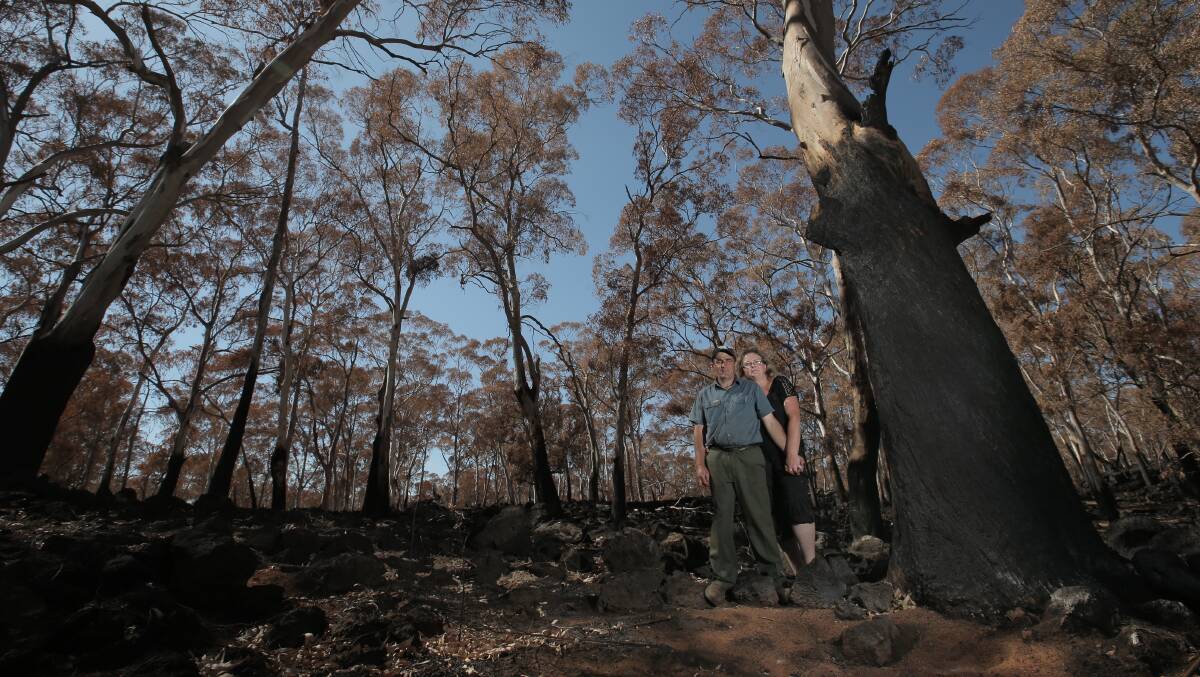 Neil Kent and partner Vicki Curran are recovering from the Stonyford fires. Picture: VICKY HUGHSON