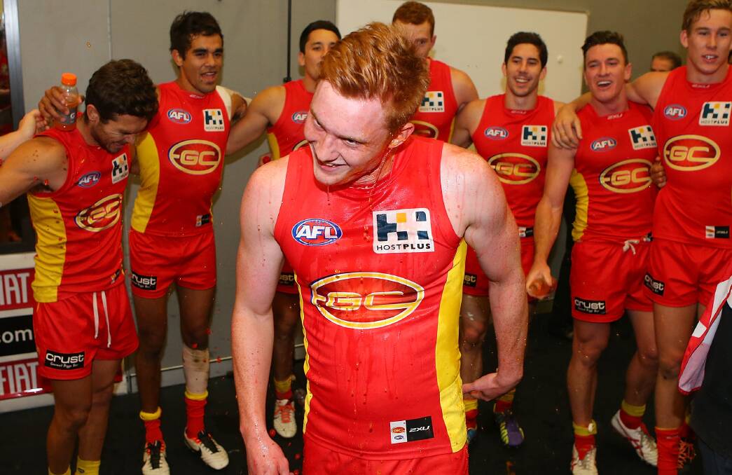 BIG SIGNING: Former South Warrnambool player Louis Herbert pictured on debut for Gold Coast Suns in 2014. Picture: Getty Images