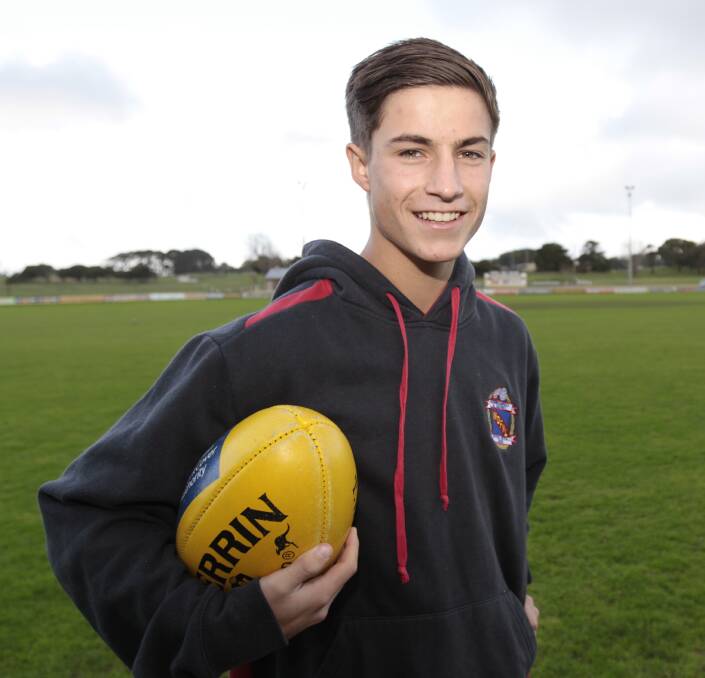 ON THE MEND: Russells Creek footballer Chris Robertson, pictured ahead of his interleague debut this season, is recovering from a concussion and soft tissue damage around his neck area.