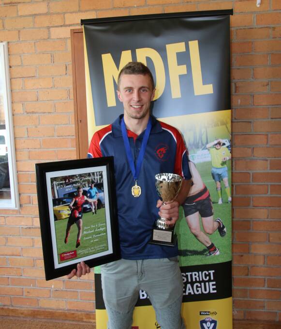 BEST OF THE BEST: Lismore-Derrinallum star Michael Lockyer took out the Mininera and District senior footy best and fairest on Sunday. Picture: Tracey Kruger