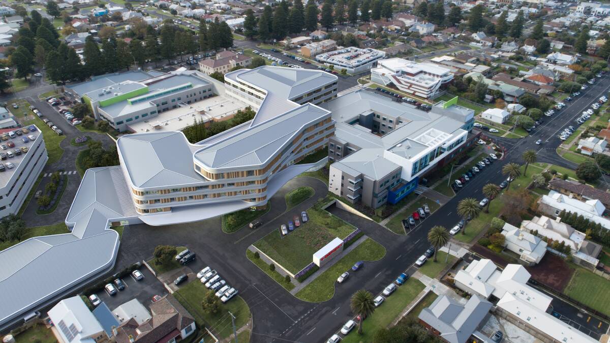 CHANGE of plan?: An artist's impression of the proposed stage two redevelopment of Warrnambool Base Hospital. Member for Western Victoria James Purcell says a new hospital should be built at Deakin University.