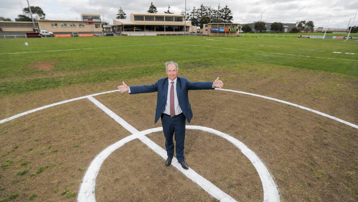 THAT'S GRAND: James Purcell at Reid Oval on Friday: "The money is in the bank and it's time to get moving and put these state-of-the-art facilities in place ready for future seasons.” Picture: Morgan Hancock