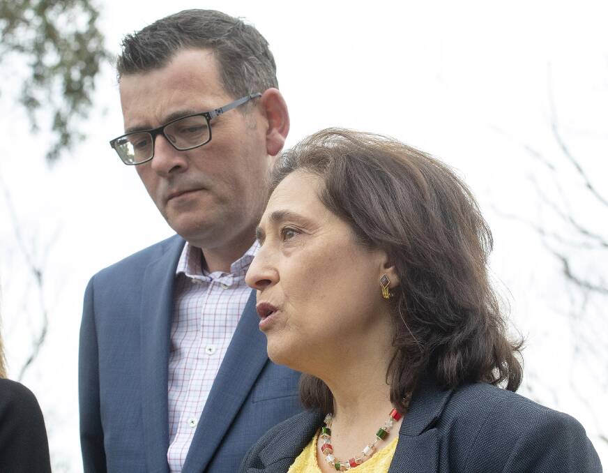 Handball: Victoria Premier Daniel Andrews (left) has ignored a call to visit the south-west, leaving Minister for Energy, Environment and Climate Change Lily D'Ambrosio to answer community concerns.