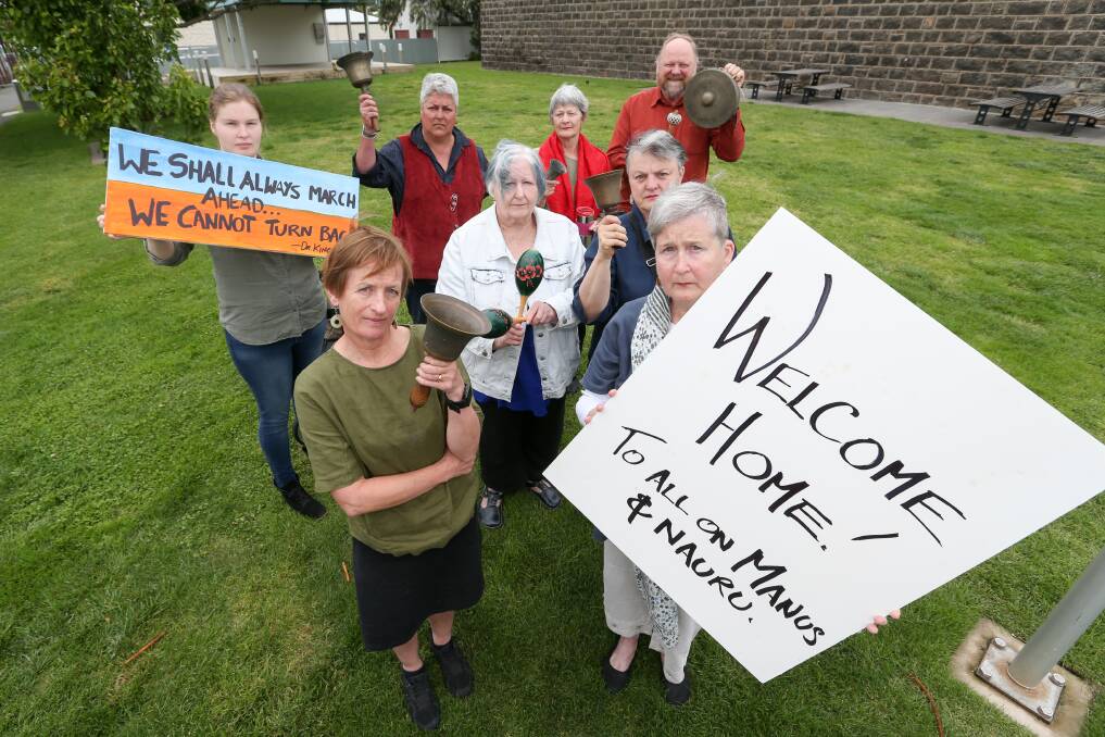 Open house: Some of Port Fairy's 'Freedom Bells' ringers who say they would offer their homes for refugees if released from detention centres. Picture: Michael Chambers
