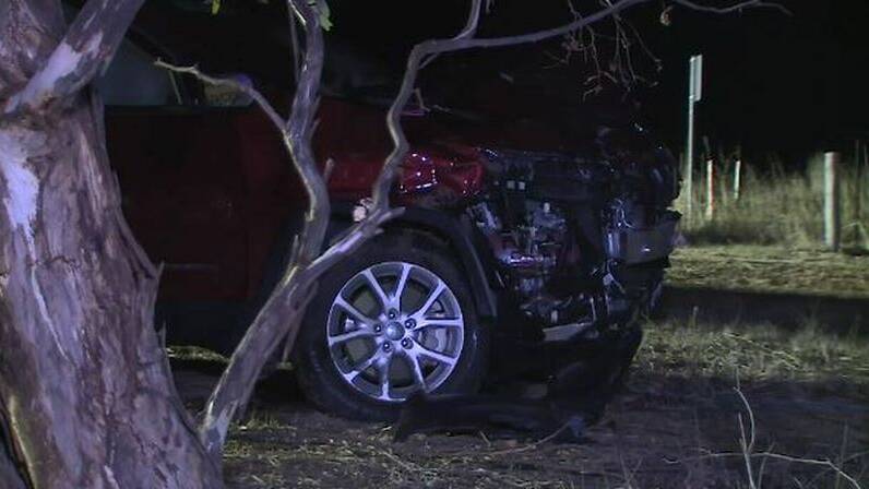 TRAGIC SCENE: One of the vehicles involved in the crash at Navarre, near Ararat, that killed four women driving home from line dancing on May 5. Credit Nine News. 