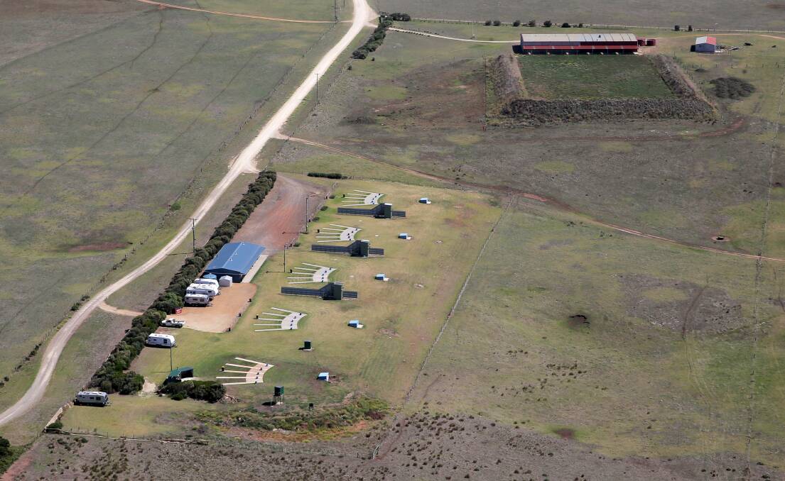 Loaded up: An aerial view of the international-standard Lake Gillear sports shooting facility.