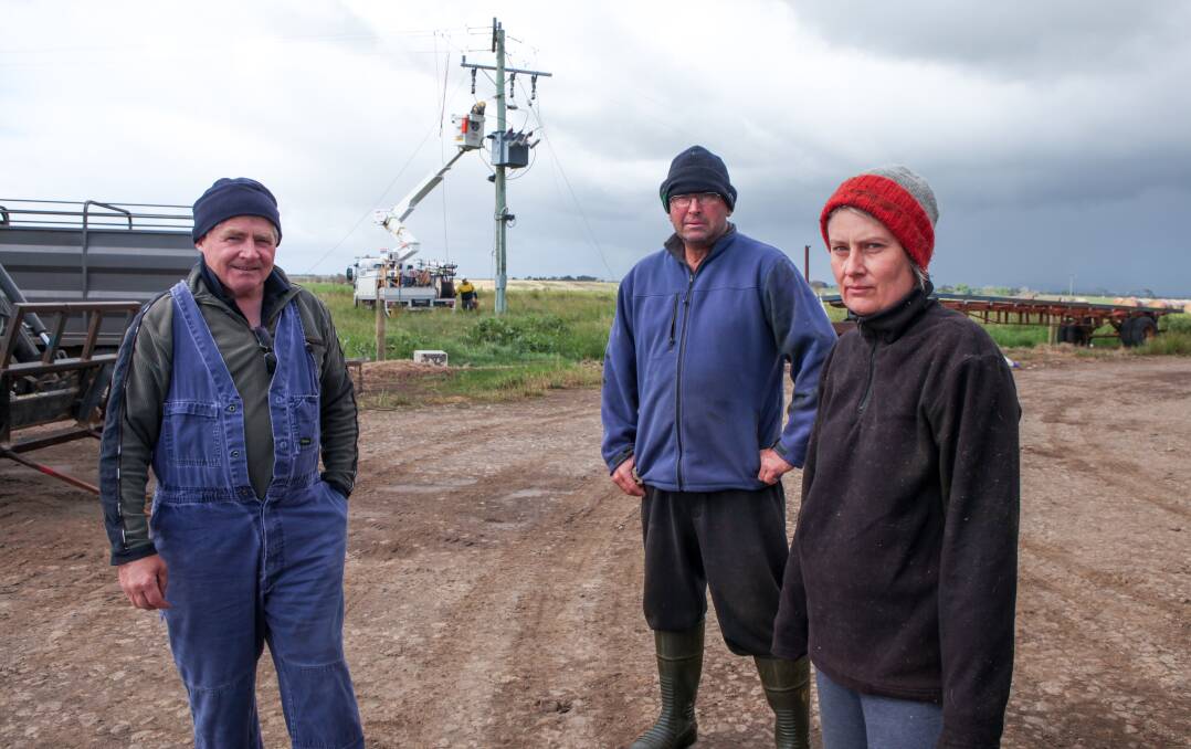 CHANGE needed: The Sisters dairy farmers Jack Kenna and Brad and Jill Porter ... "The state government is ultimately responsible and so far has dragged its feet in making crucial change which would make Victorians safer.” Picture: Rob Gunstone
