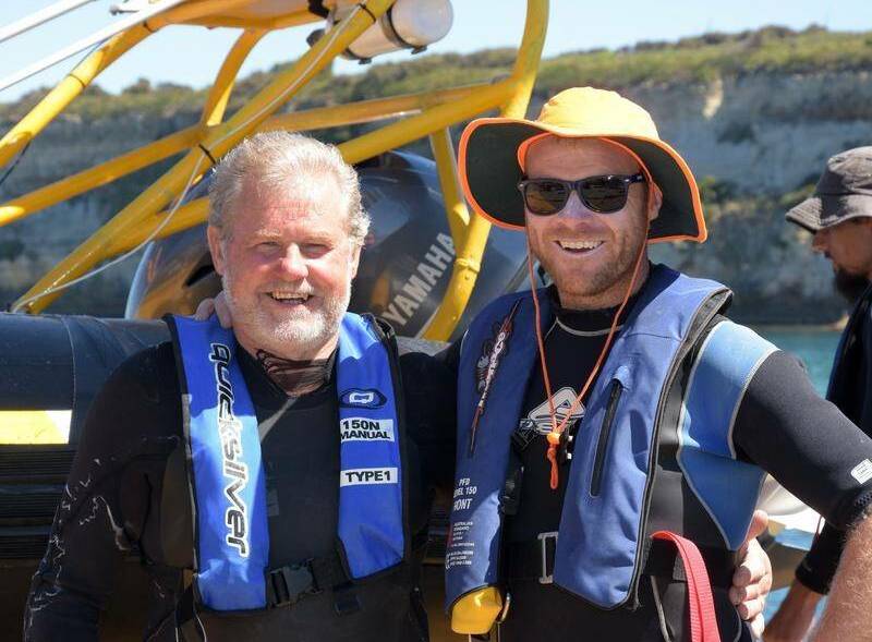 HEROES honoured: Ross "Po" Powell, 71, and Andrew Powell, 32, who died on Easter Sunday while attempting to rescue a tourist near Sherbrook River.