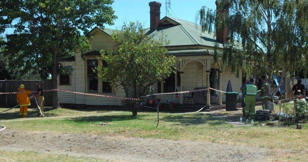ESCAPE: The Mortlake home that was gutted by fire on Sunday night.