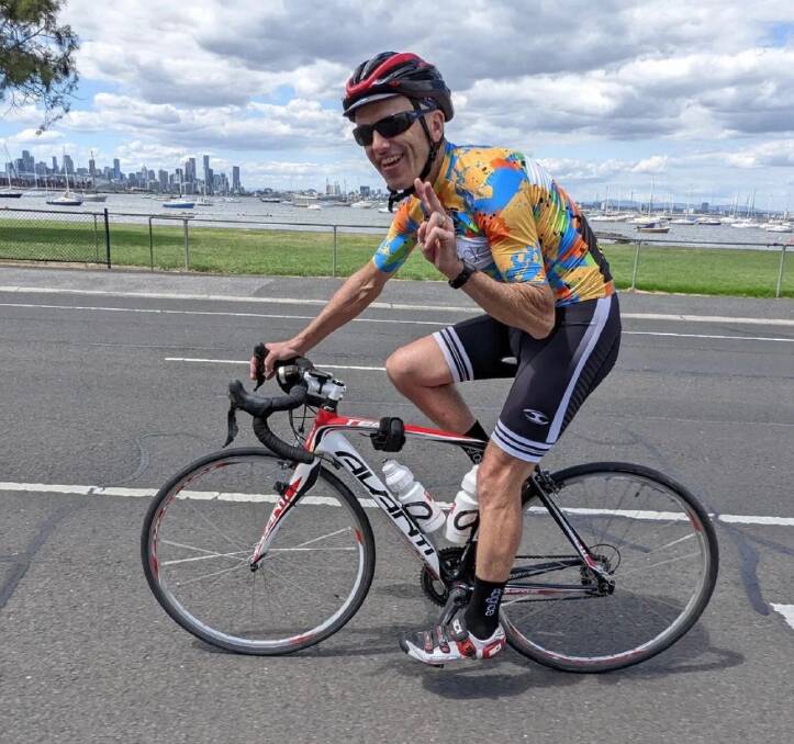 CHARITY RIDE: Vincent McCarthy pictured taking part in A Big Ride for a Big Life, starting in Warrnambool and ending in Melbourne.