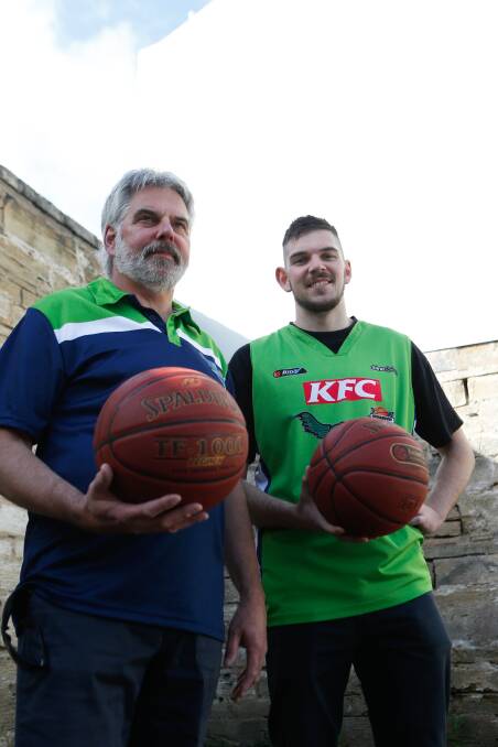 FAMILY: Graeme Mitchell and son James, who has played more than 150 Big V games. Picture: Emma Stapleton