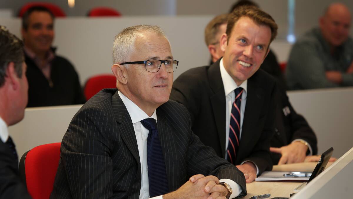 Prime Minister-designate Malcolm Turnbull and Wannon MP Dan Tehan in Warrnambool in May 2013.