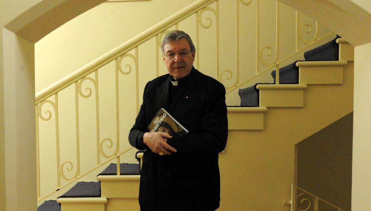 Cardinal George Pell on his last visit to Ballarat in 2015 at Nazareth House. Picture by Jeremy Bannister
