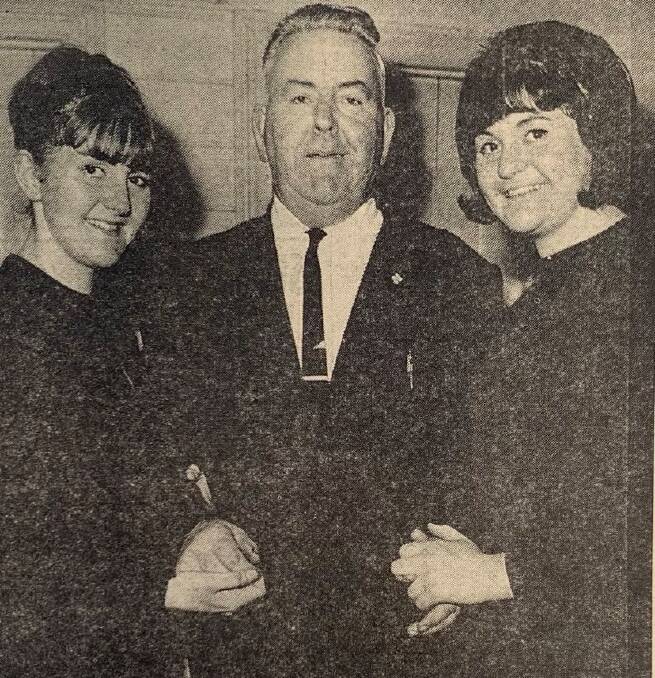 FAMILY: Maria and Petrina Russell with their father, Borough of Koroit mayor J.M. Russell.