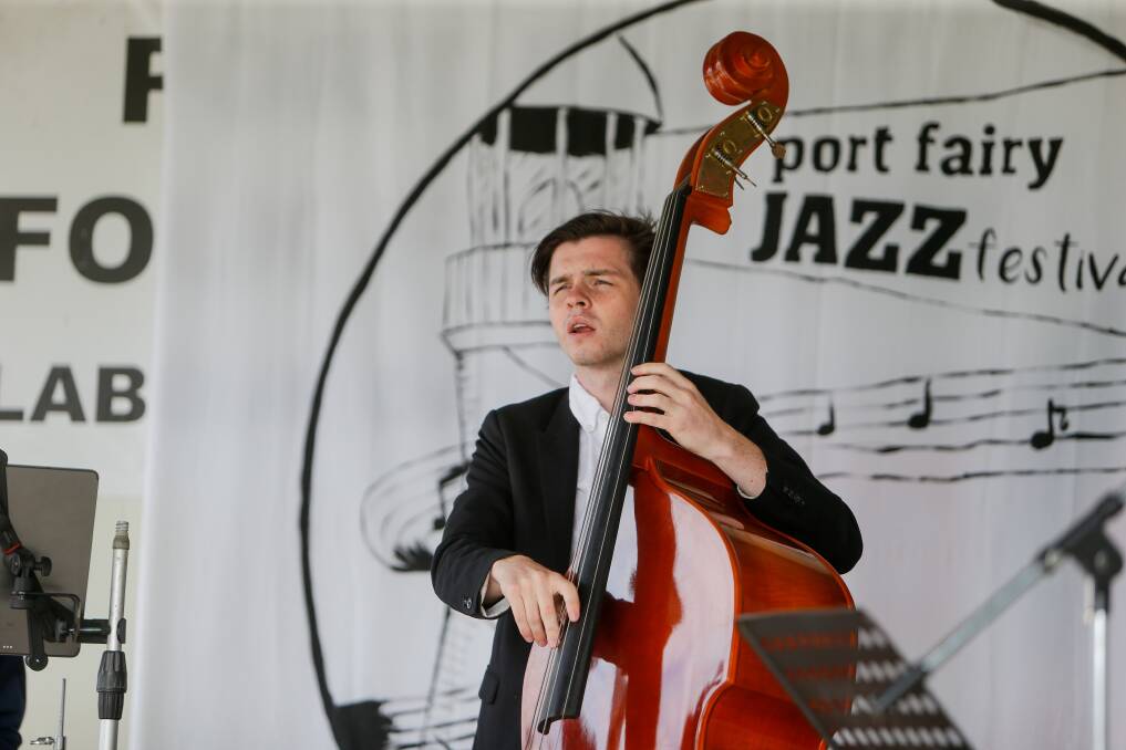 FOCUSED: Jack McNamara at the Port Fairy Jazz on the Green. Picture: Anthony Brady