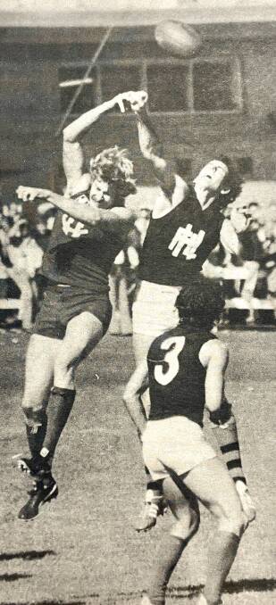 Fitzroy's Ron Alexander and Hampden's Wayne Duke in the ruck. File picture