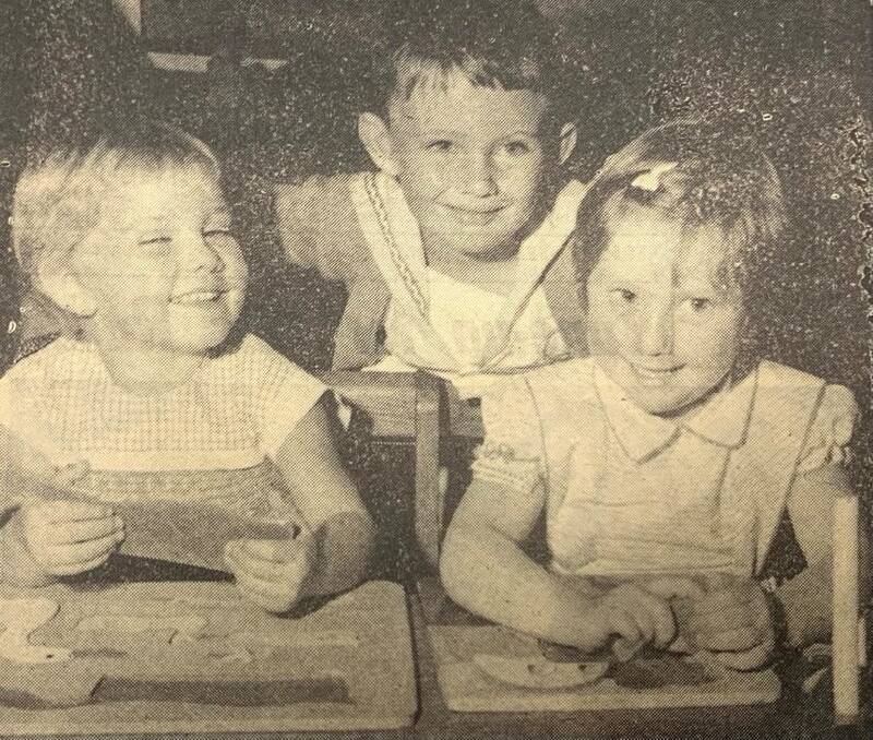 LEARNING: Stephen Lowe with Woolsthorpe's Maryanne Good and Pauline Douglas at kindergarten.