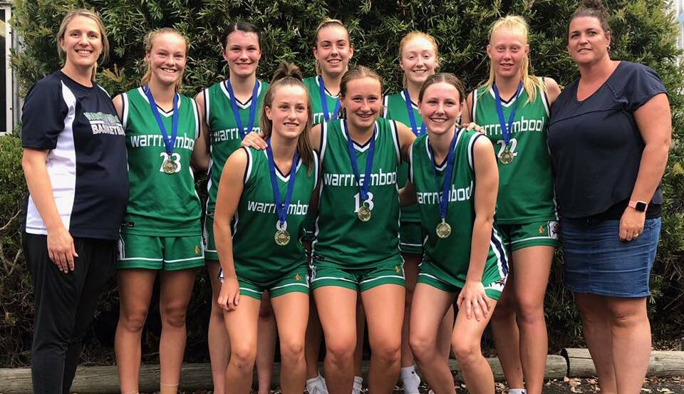 CHAMPIONS: The winning Warrnambool Basketball Club girls under 18 division one team. The club enjoyed plenty of success at the Portland Junior South West Classic.