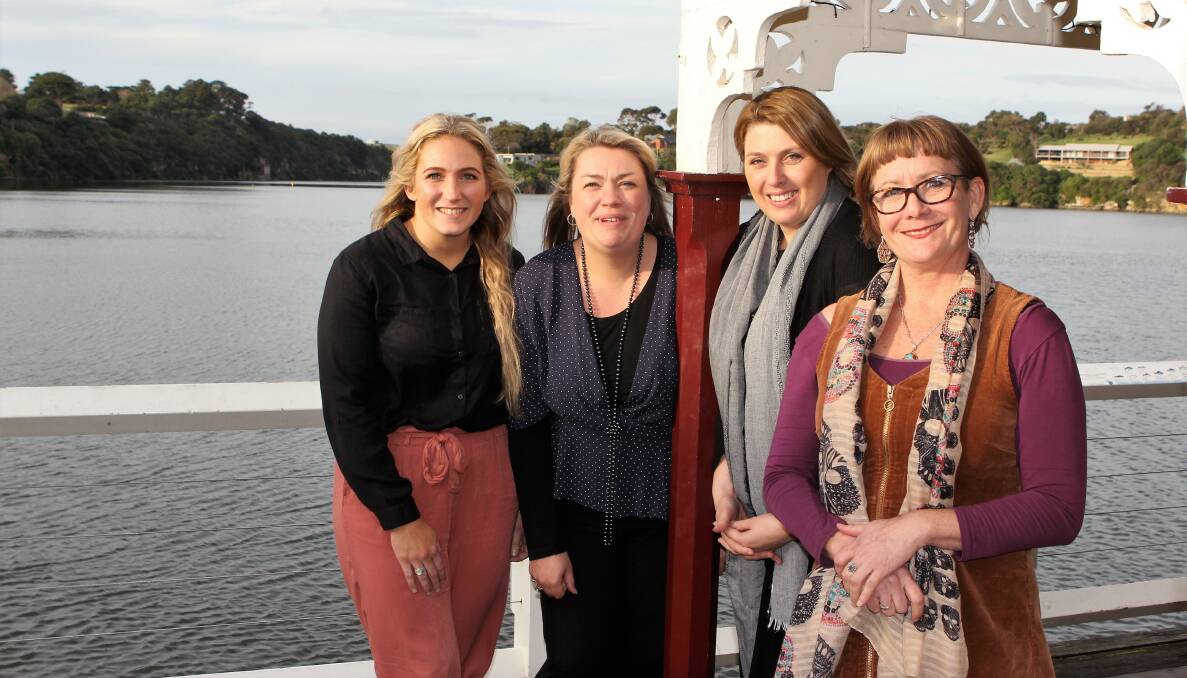 FORUM: Wellways Warrnambool staff members Lif McDowall and Mandy van den Berg with Melbourne staff Rachael Lovelock and Cassy Nunan. Picture: Anthony Brady 