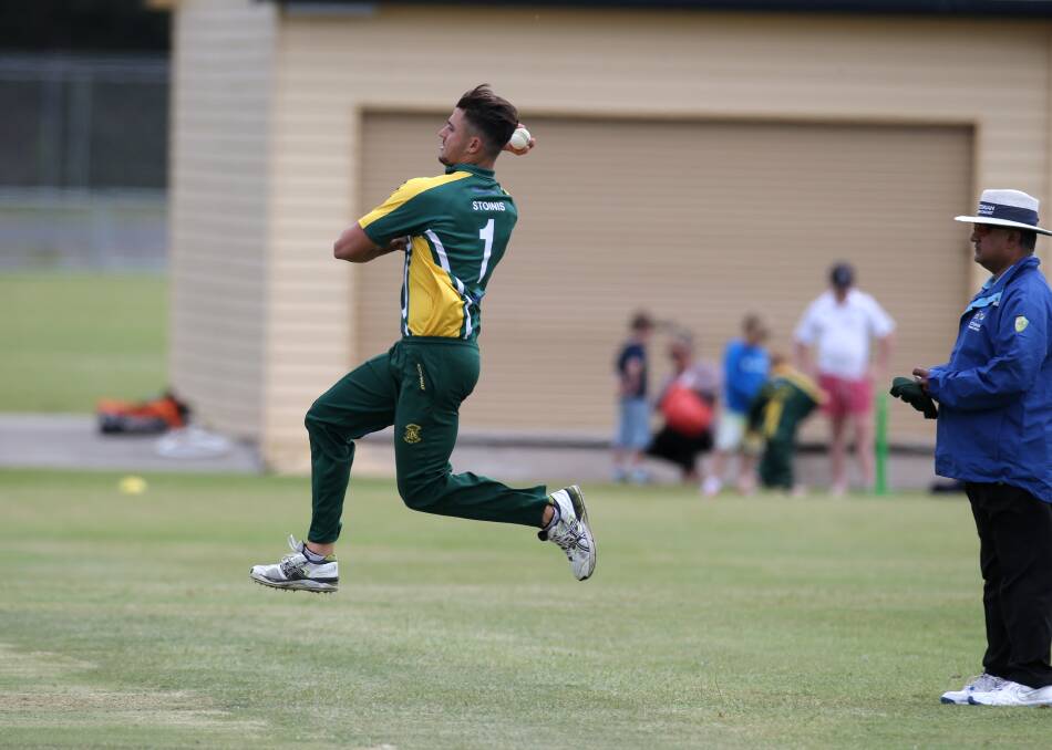 STARS ON SHOW: Northcote's Marcus Stoinis storms in during last season's Victorian Premier Cricket game at Avery's Paddock in Port Fairy.