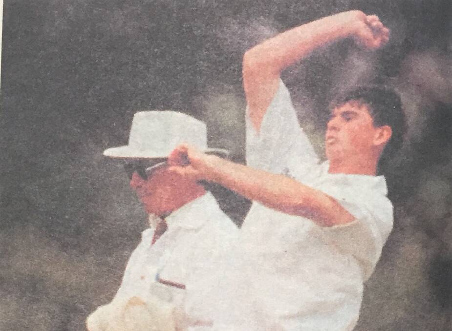 FLASHBACK: Dustin Drew bowling for Warrnambool Green during Colts Country Week back in 2000. Drew led his team to victory against a Colac.