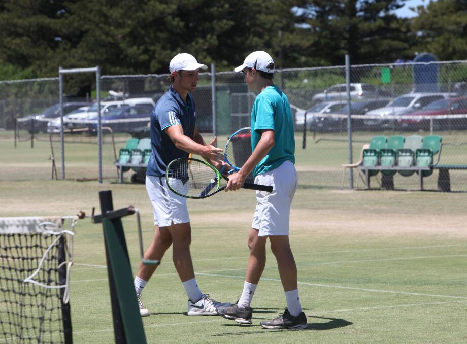 IN TUNE: Brothers Jeremy and Alexander Taylor, from Melbourne, during their win in the AMT Tournament doubles final.