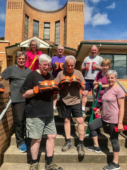 KEEN: Members of the exercise groups for those over 55 in Koroit. The classes are held at the old Koroit Hospital and are proving popular with numbers near capcity. 