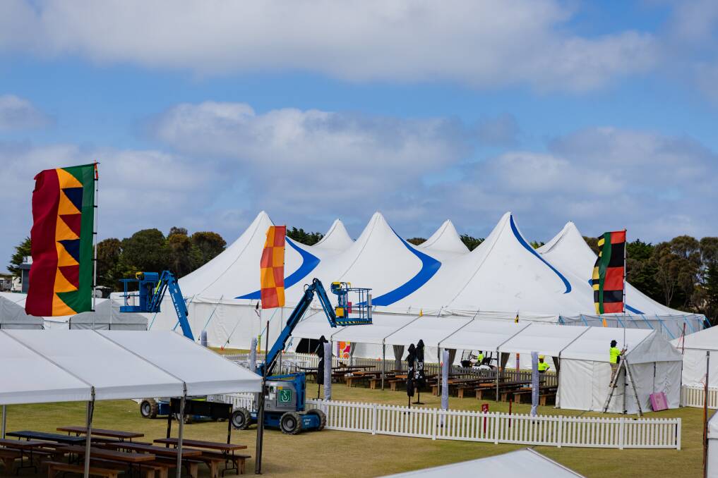 The Port Fairy Folk Festival arena set up. Picture by Anthony Brady