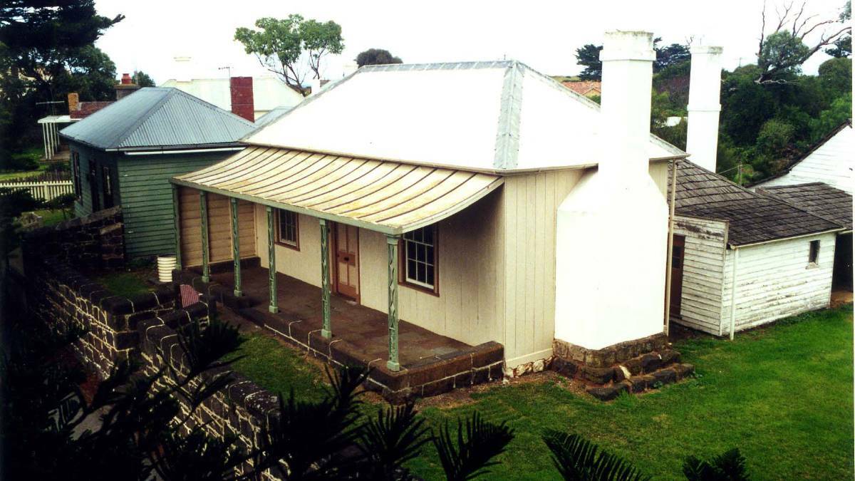 HERITAGE: An aerial view of the historic Mills Cottage, located in Gipps Street Port Fairy. Restoration works on the cottage are now complete. Picture: Marten Syme 