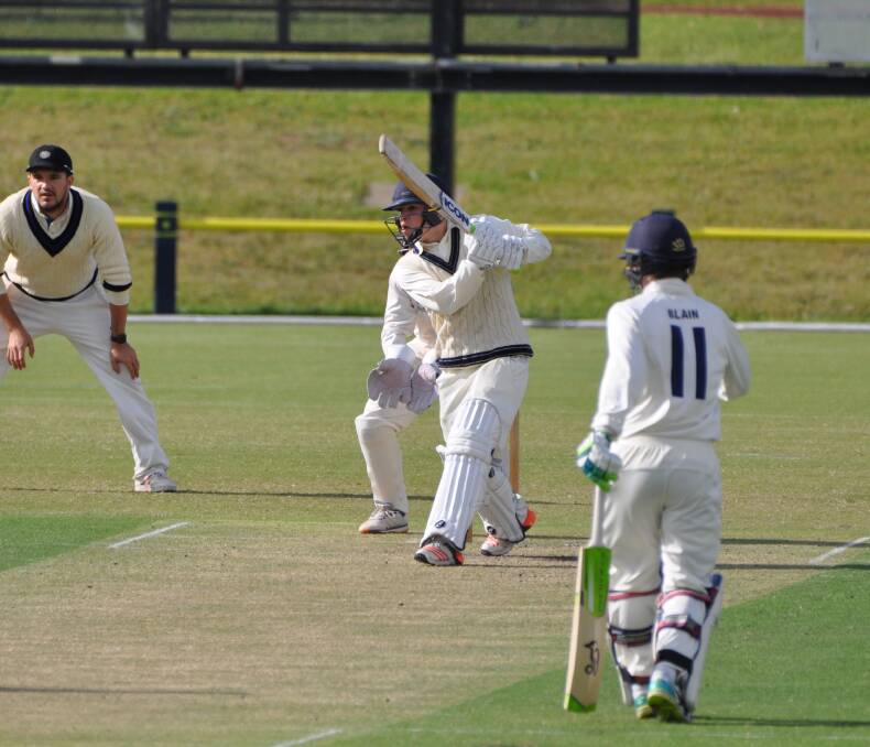 GOING PLACES: Tommy Jackson in action for Geelong in Victorian Premier Cricket. The talented youngster made a century on his first grade debut. Picture: Kim Blain