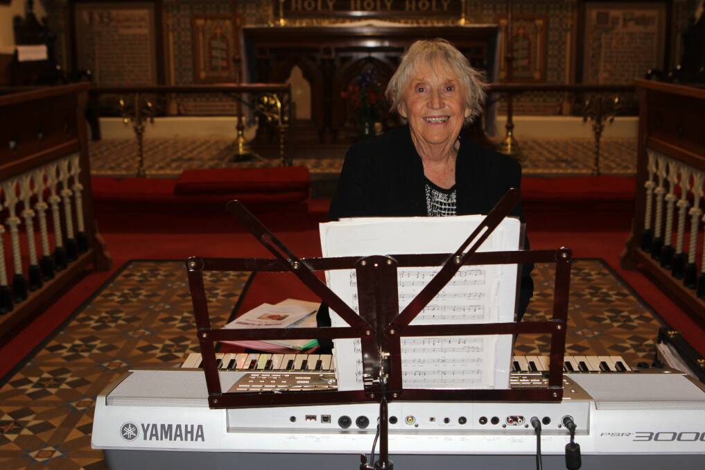 Viv Fry at the Festival of Flowers at Christ Church Warrnambool. 