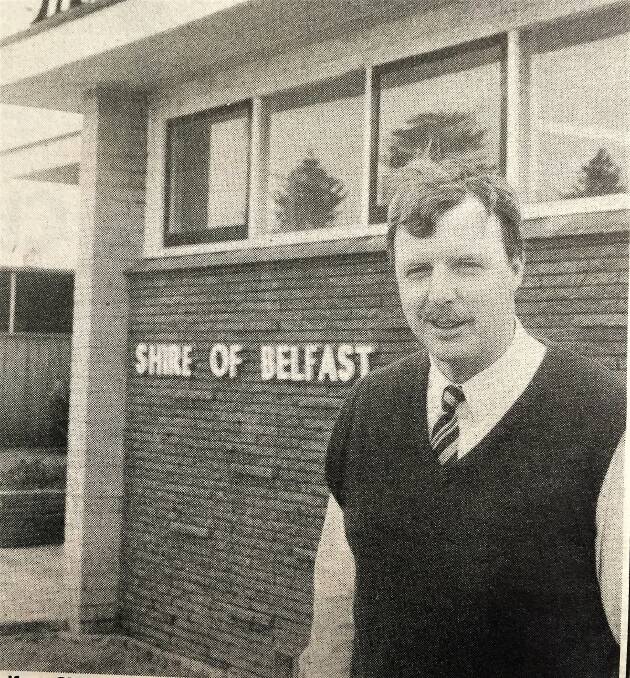 MOVE: Bob Shanahan at the Shire of Belfast office in 1992 when he announced his retirement to take up ownership of the Koroit Newsagency. A quarter of a century on, he and his wife Dot are still running the business.