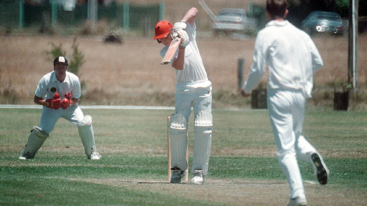 FLASHBACK: Jonathan Brown batting for Wesley-CBC during a game against Koroit in 1997. Quinton Gleeson was the wicketkeeper and Neale Dobson the bowler.