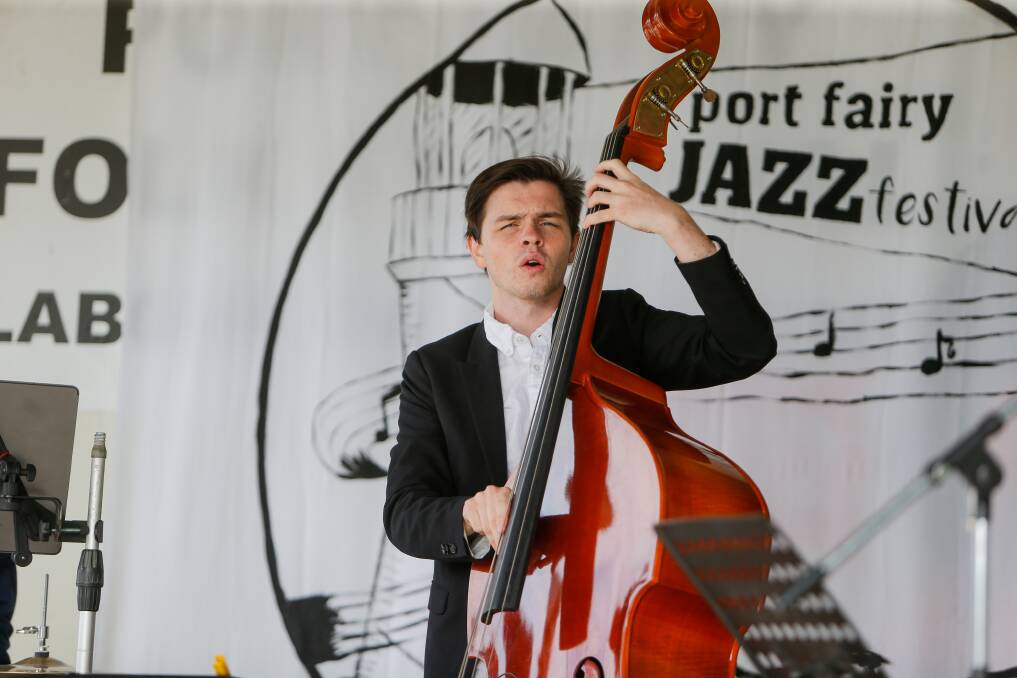 MUSIC MAN: Jack McNamara playing at last year's shortened Port Fairy Jazz Festival on Fiddler's Green. It is hoped the festival will proceed in full this year and not be diminished by COVID concerns. Picture: Anthony Brady