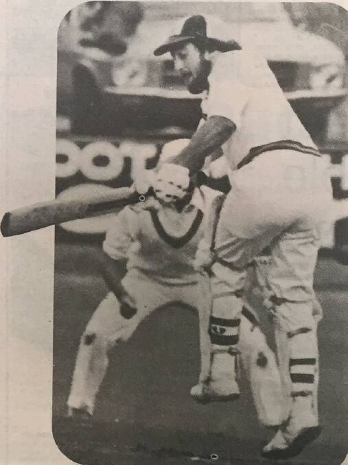RETRO: Wayne Jenkins in action for Kraft-Allansford in the Warrnambool and District Cricket Association A grade grand final of 1980-81. Jenkins played the game with a sprained ankle.