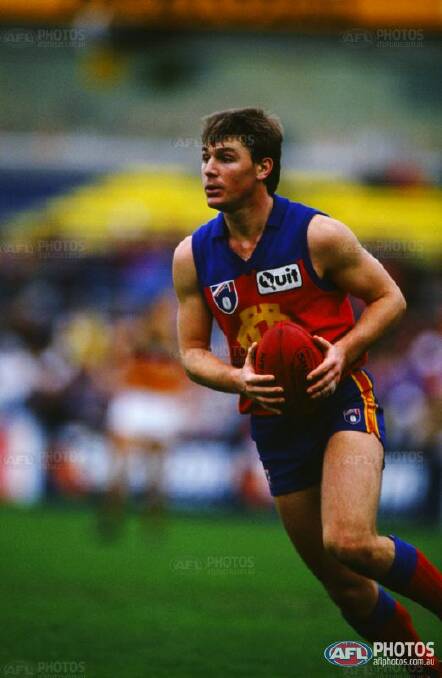LION: Paul Broderick in action for Fitzroy, the club he made his AFL debut for in 1988, after beginning his career at Camperdown in the Hampden league. 