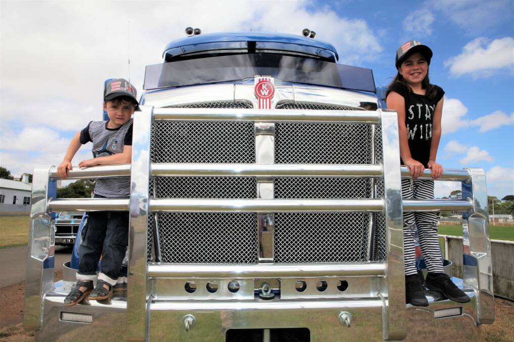 Harry Morris and Ruby McCosker are ready for the Koroit Truck Show. Picture: Anthony Brady