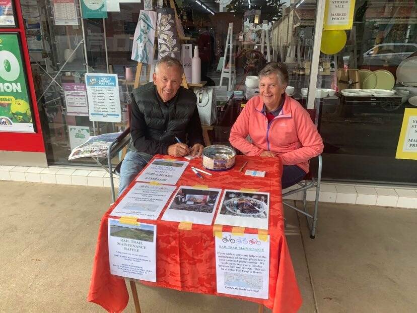 TICKETS PLEASE: Brian and Margaret Trotter selling raffle tickets.