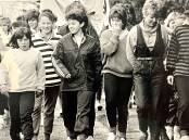 A St Ann's College Walkathon in 1986, with Spicer jackets and overalls front and centre. File picture