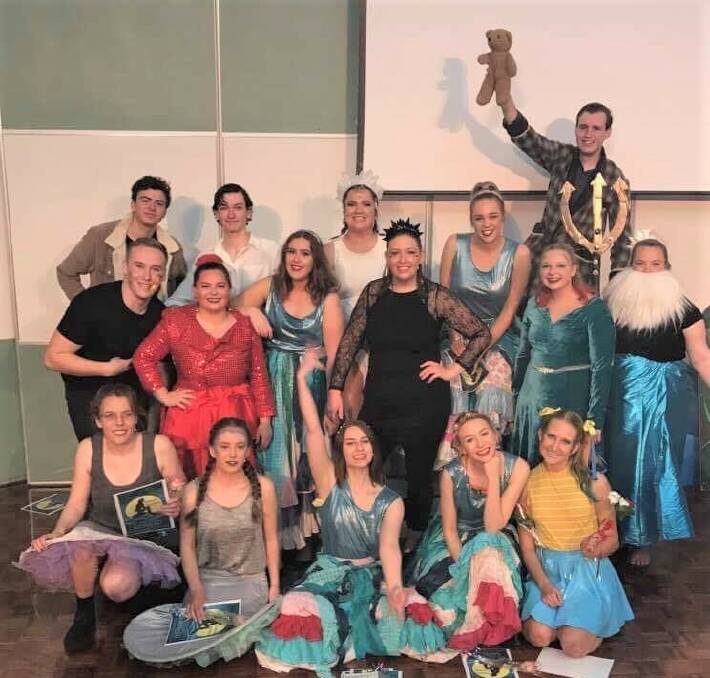 The Deakin University Warrnambool cast and crew behind The Little Mermaid production. 