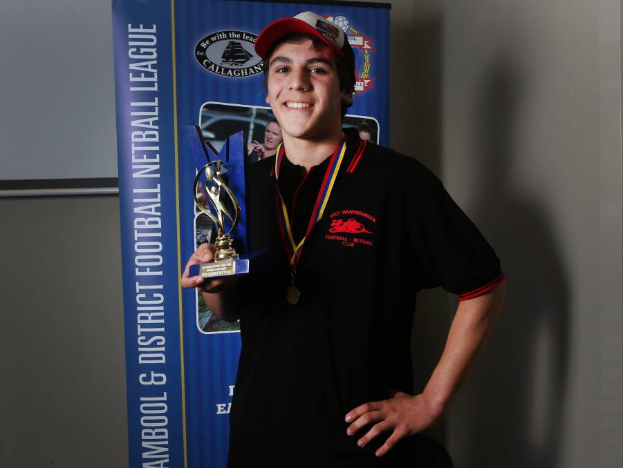 UNDER 14.5: Best and Fairest winner Nicholas Chadderton from East Warrnambool. Picture: Amy Paton