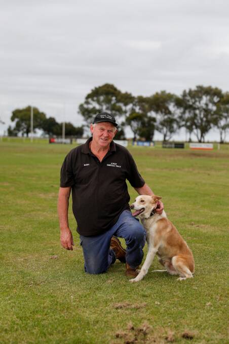 IT'S ON: Barry Paton with his dog Paton's Sunshine. Mr Paton is the driving force behind the Koroit Sheepdog Trials. Picture: Morgan Hancock