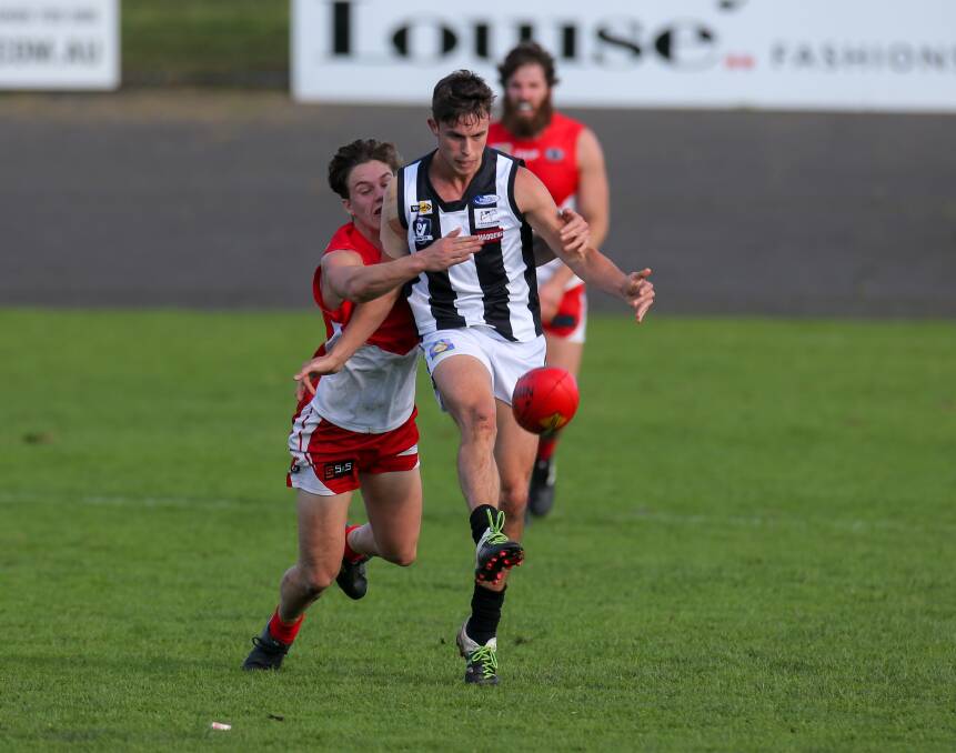 CHANGE: Charlie Bradshaw in action for Camperdown against South Warrnambool in 2017. Bradshaw will be a Rooster in 2019. 