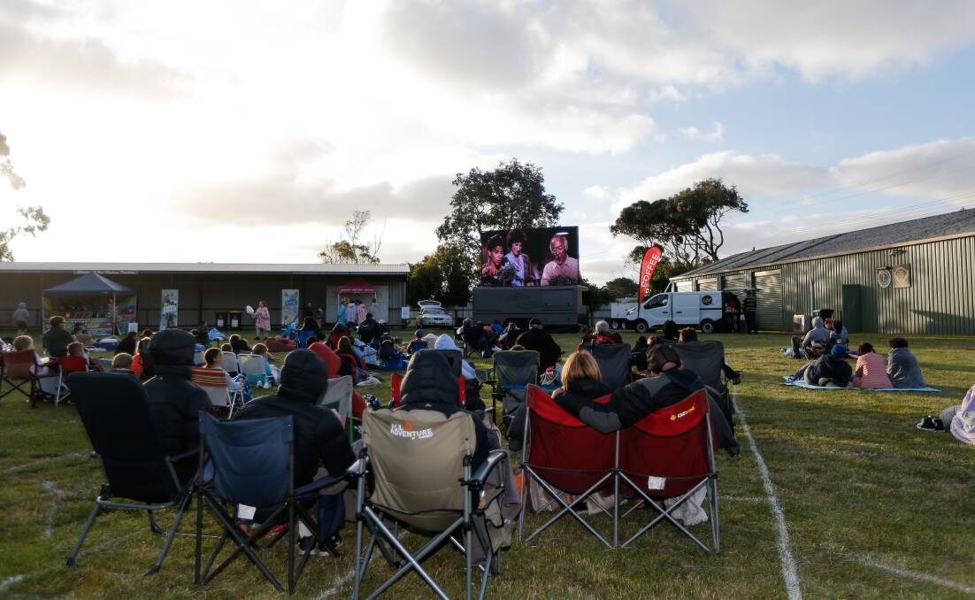 VIEWING: The outdoor cinema that was set up at Victoria Park last Sunday. Picture: Anthony Brady