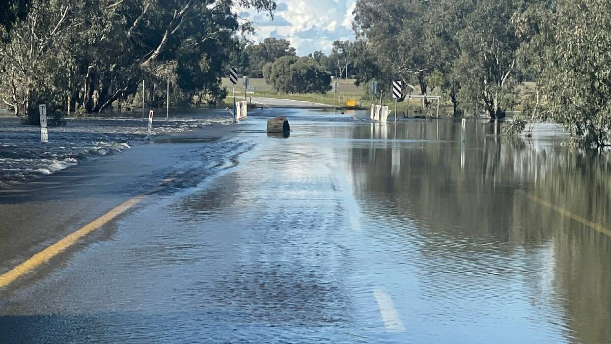 Floodwaters are the Moree CBD and the Sturt and Newell Highways in Gillenbah in NSW. Picture by Transport for NSW