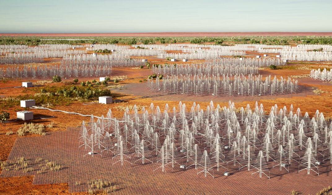 An artist's impression of the SKA-Low telescope currently being built in Western Australia. Picture by Australian Academy of Science 