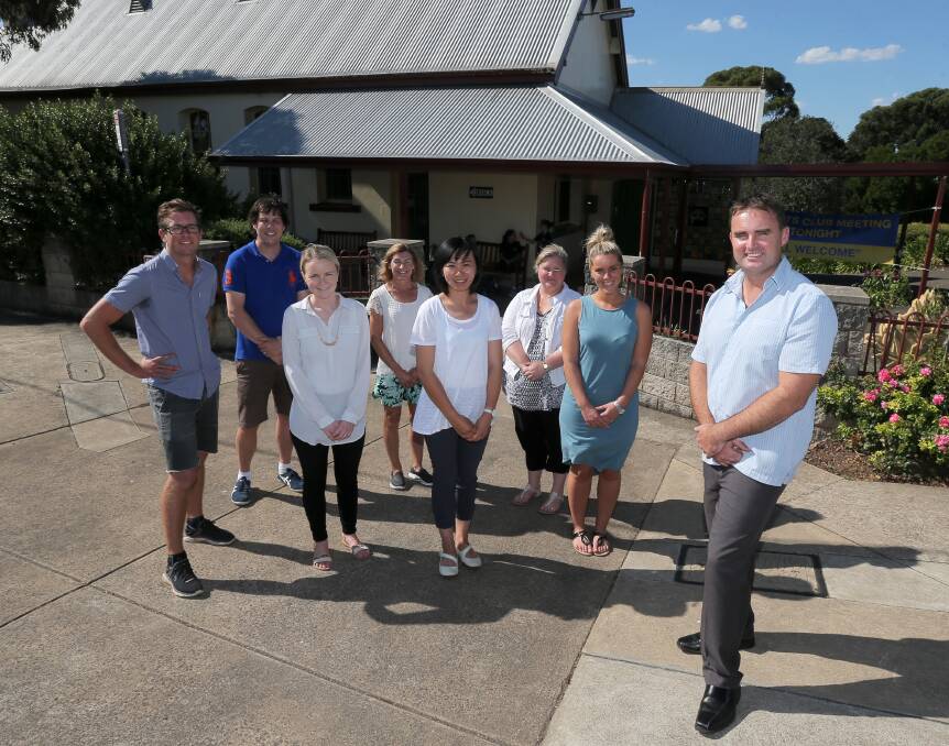 TOP CLASS: Woodford Primary School principal Daniel Watson with some of his teachers who trained at Deakin Warrnambool. Picture: Rob Gunstone 